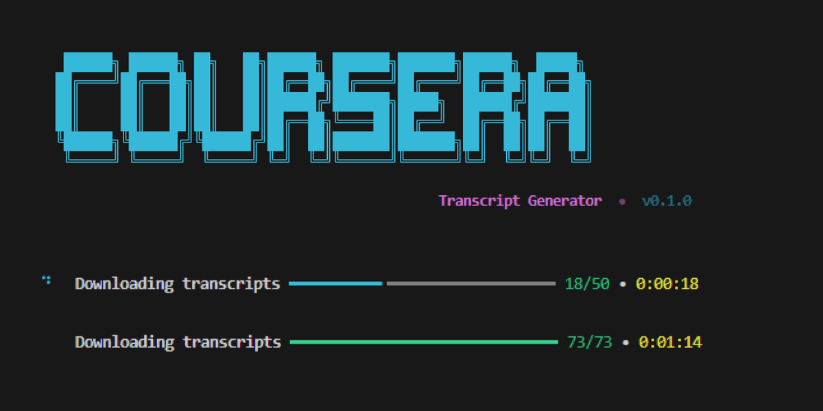 Coursera Transcript Generator CLI Interface