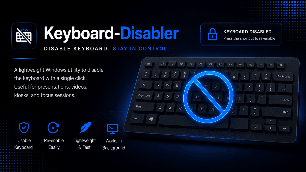 Keyboard Disabler Windows System Tray Utility